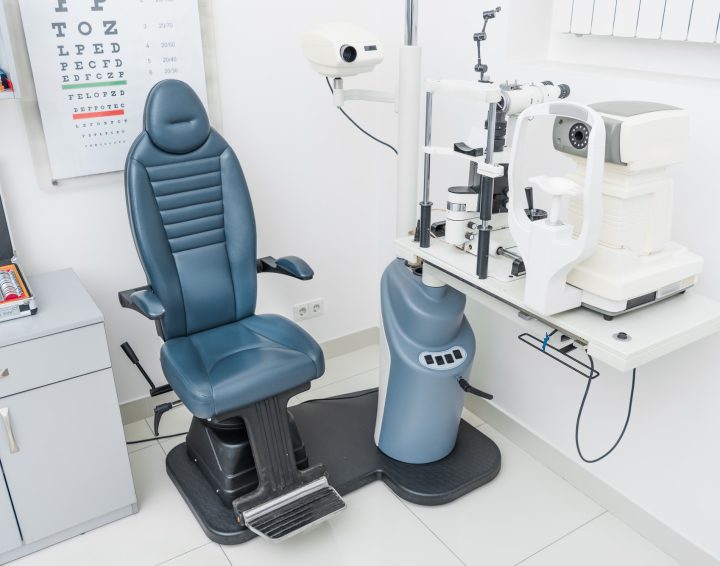 professional ophthalmic clinic with slit lamp